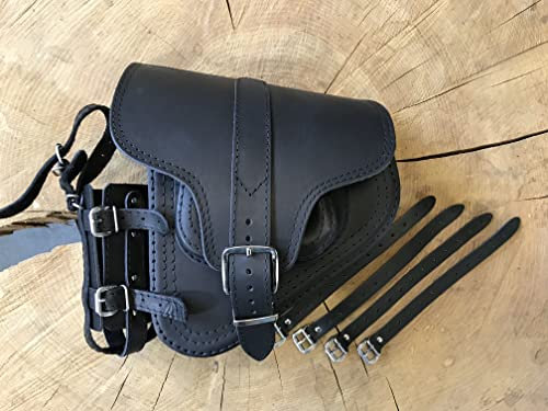 ORLETANOS Ledertasche Hades schwarz kompatibel mit Harley Davidson Softail Heritage Fat Bob Boy Low Rider Street Bob Breakout Echtleder Packtasche