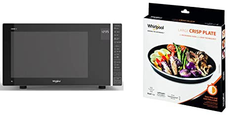 Whirlpool MWP 303 SB - Dimensioni 53,9cm x 39,8cm x 30,0cm Forno Microonde 30 Litri & AVM305 Piatto Crisp grande per forno a microonde