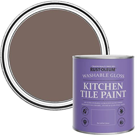 Rust-Oleum Brown Water-Resistant Kitchen Tile Paint in Gloss Finish - River’s Edge 750ml