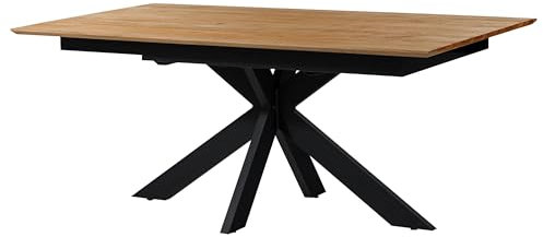 MASSIVMOEBEL24.DE Esstisch verlängerbar Wildeiche Natur geölt KITZBÜHEL - Verschiedene Größen, Farbe:Natur geölt, Größe:200-285x100 cm