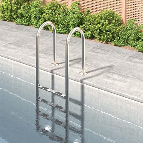 Festnight Scaletta per Piscina, Scaletta Piscina Fuori Terra, Scala per Piscina 54x38x184,5 cm Acciaio Inox 304