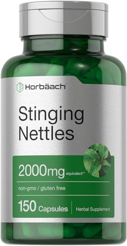 Horbäach Stinging Nettle Capsules | 150 Count | Herbal Leaf Extract Supplement | Non-GMO, Gluten Free