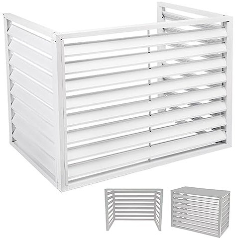 EYLINK klimaanlage Abdeckung wärmepumpe Abdeckung Klimaanlagen-Abdeckung für den Innenbereich, Kondensatorschutz-Klimaanlagen-Zaunschutz, diebstahlsicheres, Robustes Aluminium-Hochleistungs-AC-Gest