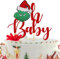 1 Stück Weihnachten Oh Baby Tortendeko Weihnachten Geburtstag Kuchen Deko Cake Topper für Weihnachten Thema Baby Dusche Junge und Mädchen Geburtstag Party Dekorationen