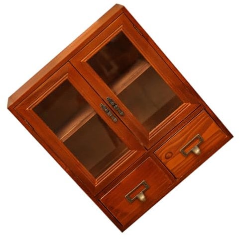 TOPBATHY Holz Lagerschränke Schmuck Organizer Ständer Vitrinen Modelle Display Regale Show Schrank Organizer Holz Display Ständer Display Figur Box Kosmetik