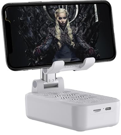OhhGo Bluetooth Speaker With Phone Stand, HD Surround Sound, Adjustable Holder for Desk, Compatible With Cell Phone and Tablet
