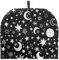 Tutolipy Teewärmer mit Sterne-Mond-Aufdruck, hält Tee warm, isoliert, 32 x 26 cm, Teekessel, Steppdecke, Stövchen, Heimküche, Dekoration, Schwarz und Weiß