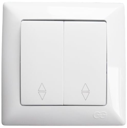 Visage Doppel Wechselshalter sh.6 Deviator Shalter Schalter Ein- / Aus Schalter Unterputz Weiss, Rahmen + Einsatz, Praktisches Steckklemmen-System - Kabelanschluss ohne Schrauben