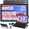 Oangcc 2025 Newest Android Tablet 10 Pulgadas, 12 GB RAM+128 GB ROM(TF 1TB), 8-Core 2.0GHz, 5G+2.4G WiFi, BT 5.0, Dual Camera GMS Tablets, Baterías 6000mAh, Tablet con Teclado, Ratón y Funda - Negro