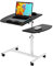 Beistelltisch mit Rollen, Laptoptisch Höhenverstellbar 60x40x 61,5-95cm, Beistelltisch Bett, Betttisch Pflegebett, Mobiler Stehtisch, Laptopständer Mit Ablage für Maus, 360 Grad Drehbares(schwarz)