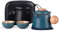 fanquare Porzellan Teeservice Blau Tragbarer Teeservice für unterwegs Chinese Kung Fu Teekanne mit Infuser Mini Travel Ceramic Teapot Set mit Aufbewahrungstasche für Haus Büro im Freien