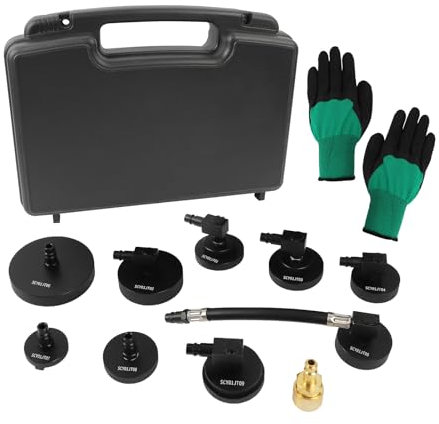 VKALTUL Bremsenentlüftungsgerät Adapter Set,Bremsentlüftung Adapter mit Ersatzadapter und 90°Winkelstückeadapter, Hervorragende Abdichtung für Bremsflüssigkeitswechselgerät die Meisten Fahrzeuge,10tlg