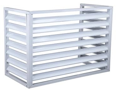 Aluminio Aire Acondicionado Y Bomba De Calor, Mini Split Cubierta De Aire Acondicionado, Reducción De Ruido Cubierta De Unidad AC Para Interiores Interior Y Exterior,100x70x50cm, White