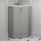 BAYSTONE® Bathroom Cloakroom Corner Vanity Unit Wash Basin Sink Cabinet Grey Double Door Free Standing Storage Unit Furniture 585mm