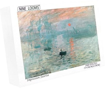 Nine Looms Puzzle 1000 Teile für Erwachsene - Claude Monet Impression, Sonnenaufgang - Stabile Teile, herausfordernde Familienaktivität, perfekt für Spieleabende und Geschenke (1000pc)
