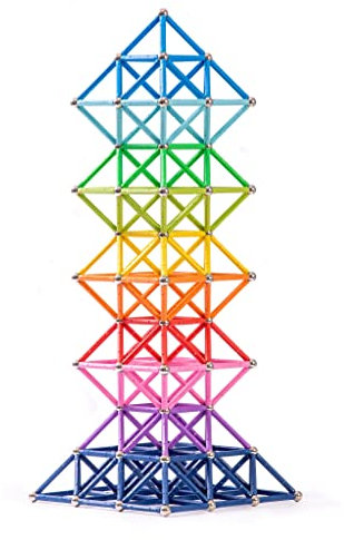 BANBBY 145 Stück Magnetspielzeug, 58mm Baustäbe Set für Kinder, Magnetspiel, 10 Farben