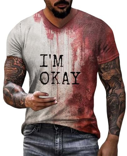 Halloween American Retro Summer Men's Cotton Polo Lapel Short Sleeve Tide Leisure Loose Bottoming T-Shirt Tops T Shirt 5XL White T-Shirt Men's Cotton White T-Shirt Men, #3-c, XL