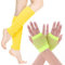 Yolev Neon Leg Warmers Netz Handschuhe Set 80er Jahre Outfit Zubehör für Damen Retro Stretch Beinstulpen Netz Fingerlose Handschuhe 80er Jahre Party Sport Yoga Bekleidungs Zubehör Blau