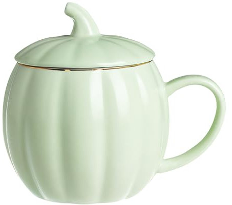 Zecnaud Kürbis Tasse 3D, Herbst Tasse dauerhaft, Pumpkin Mug in Keramik, Herbst Deko Innen, Herbstdeko Tisch, Pumpkin Tasse, Pumpkin Cup für Home Office das Erntedankfest Herbst Dekoration (C)