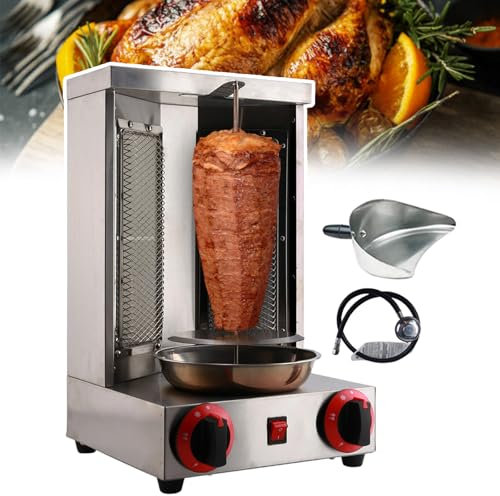 pedenencelia Vertical Bbq Machine Commercial,With Shovel,Stainless Steel Grill Machine,Removable And Washable,360° Rotating Heating,For Grilling Meat And Vegetables