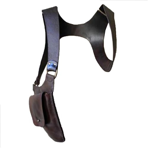 MDFCZXP PU Leder verborgen Retro Double Armpit Tasche - mittelalterliche Schultertasche unter der Achsel - Herren im Freien einstellbar