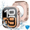 HWeggo [2 en 1 Housse étanche pour Apple Watch Series 10 Housse de protection 46mm,Couverture PC 360° avec protection d'écran en verre trempé,Pare-chocs avant et arrière pour iWatch 10 (or rose)
