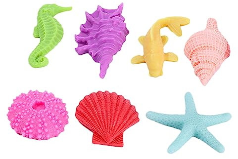 Milisten 21pcs Resin Sea Themed Landscape Ornaments Realistic Sea Star Conch Fish and Decorations for Decor
