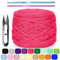 Zefphxs 290g T-Shirt Garn, Bändchengarn Polyester Rope zum Häkeln, T Shirt Garn, Textilgarn zum häkeln für körbe Teppiche, Heimdekoration, DIY-Kunsthandwerk (Rosarot)