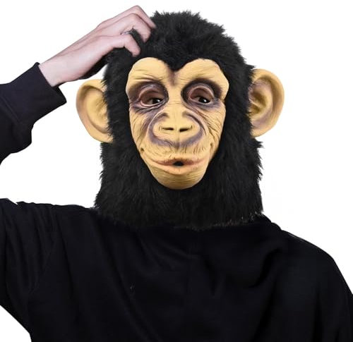 Gorilla Latex Mask Schwarze Gorilla Maske Affenmaske Wildtiermaske Realistische Masken Neuheit Halloween Verkleiden Kostüm Party Tier Anime Cosplay Masken für Party Requisiten