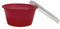 Tarrina Redonda roja salsera + tapa - 100 Unidades - De material Polipropileno y con capacidad de 2 oz, 60 ml - Ideal para takeaway en hostelería, restauración y catering - Contenedeor de salsas