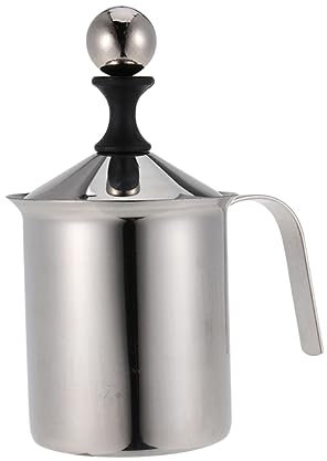 HOLIDYOYO 800cc Espumador De Leche Manual Inoxidable Batidor De Café y Cappuccino Utensilio Para Cafeterías y Doméstico