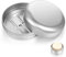 Nogeqi 2 Stück Aluminium Seifendose Reise Wasserdicht, Metall Seifenschale Reisen Seifenbox mit Abtropfgitter, Rasierseife Soap Box Festes Shampoo für Hause Reisen Camping (Round)