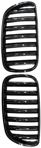 Kacepar Front Nieren Kühlergrill, Front Nieren Stoßstange Kühlergrill Frontstoßstange Haube Nieren Kühlergrill Kompatibel mit BMW X3 E83 2007-2010, Glanz Schwarz