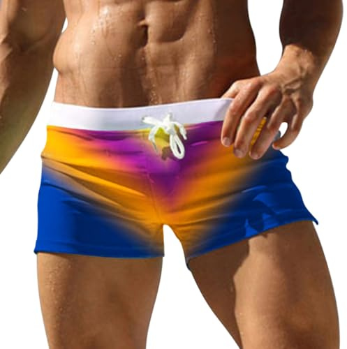 Oanviso Maillot de Bain Serrés pour Hommes avec Poche Zippe Boxer Trunks Shorts Shorts de Sports Nautiques avec Cordon de Serrage Classiques Couleur Unie Surf Shorts Swimpants E04 XXL