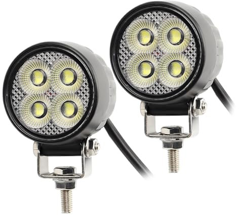 Hooma 2PCS 20W 2.5 Inch LED Arbeitsscheinwerfer Runde für Motorrad, Traktor, Auto, Offroad 12V/24V 1800lm Flood Beam