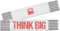 OX Zollstock M 3m in Weiß - Meterstab mit Aufdruck „THINK BIG“ - elastischer Gliedermaßstab aus Glasbirke mit roten Enden und Dezimalzahlen - Genauigkeitsklasse III, 1 Stück, 09969008/T