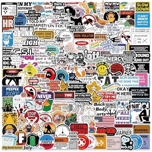 200 Pcs Funny Stickers for Adults - Waterproof Meme Sticker Pack for Water Bottles, Laptop & Hard Hats | Sarcastic Humor, Dark Comedy Decals - No Repeats!