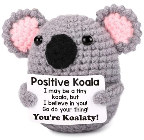 Pocket Hug Positive Koala Positive Geschenke Emotional Support Kuscheltier Kreative Strickwolle Koala Puppe Inspirierende Handgemachte Strickpuppe Mutmacher Geschenk Positive Kartoffel Deutsch Ersatz