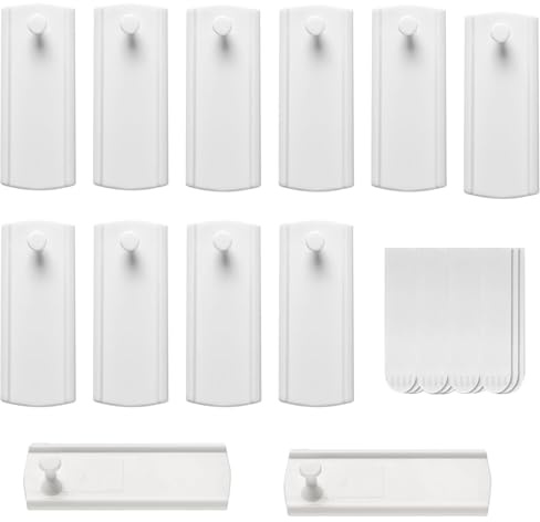 Givendoris 12-Pack No-Nail Adhesive Hooks for Damage-Free Wall Hanging – Secure Hold for Frames, Mirrors & Decor
