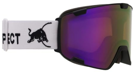 Red Bull SPECT PARK-23PU2 Skibrille Weiß – Unisex Ski- & Snowboardbrille mit verspiegelter Scheibe, UV-Schutz, Anti-Fog, Helmkompatibel