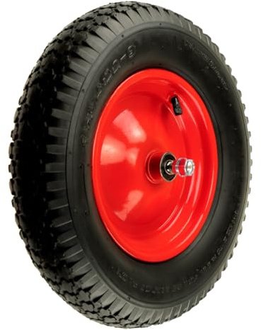 MAT-COMPANY Schubkarrenrad mit Achse 4.80/4.00-8 Ersatzrad 390mm Luftrad für Schubkarre