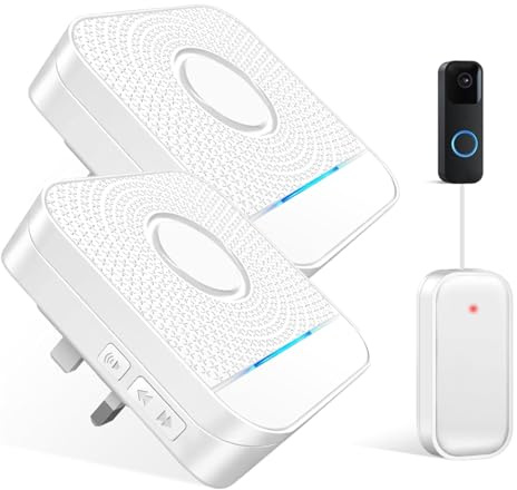 BITIWEND Wireless Doorbell Extender Converts for Blink Video Doorbell 1st & 2nd Gen into Wireless Door Bell with 656 FT Range, 58 Chimes & 0-110 dB Door Chime (APP Select ‘Mount with Wiring’)