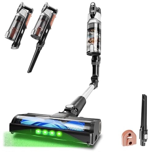 Cecotec Aspirapolvere senza Fili Conga Rockstar S30 Neo. 240W, Aspirazione 80AW e 20kPa, Spazzola Antigroviglio Hairless, Autonomia 45min, Luce LED Verde, Tubo Flessibile, Pulizia Veloce