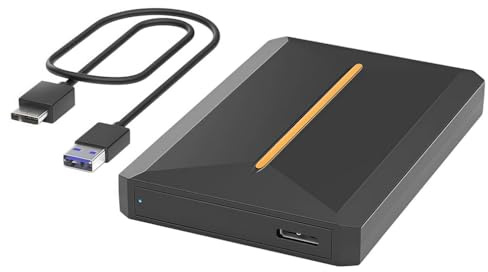 High-Speed Compact External Hard Drive, USB 3.0/USB 3.1 SATA SSD Enclosure Adapter Tool-Free, Speeds Up to 5GBPS, Portable External Hard Drive, Compatible with 2.5-inch SATA HDDs/SSDs (Black, USB3.1)