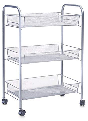 Zeller 17720 Etagen-Rollwagen Mesh 43.5 x 26 x 62.5 cm, grau, 1er Pack