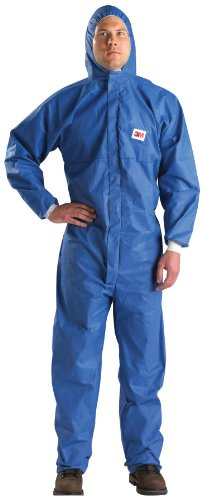 3M Protective Disposable Coveralls, Bulk Pack of 25, Hooded, Secondary Flame Spread-Resistant Treatment, SMS Based, Light Liquid Splash and Hazardous Dust Protection, Antistatic, Medium, 4530-BLK-M