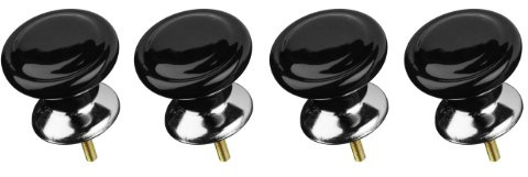 Premier Housewares Classic Design Drawer Knobs - Black, Set of 4
