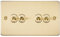 Knightsbridge FP4TOGBB Brushed Brass FPAV4TOGBB Flat Plate 10A 4G 2 Way Toggle Switch