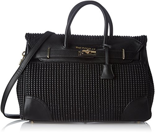 Mac Douglas - Grand Sac à Main Noir - Le PYLA de la collection BRYAN - Taille S : 40,5 * 26 * 17,5 cm - 2 compartiments à Soufflet - 3 poches intérieure dont une zippée – Bandoulière ajustable
