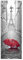 Appendiabiti da parete 46x125 cm Umbrella Paris a pannello con stampa, guardaroba, attaccapanni muro con 5 ganci